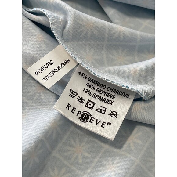 Seabreeze Long Sleeve Golf Polo Shirt Women MED Floral Print Blue Athleisure NEW - Picture 6 of 7